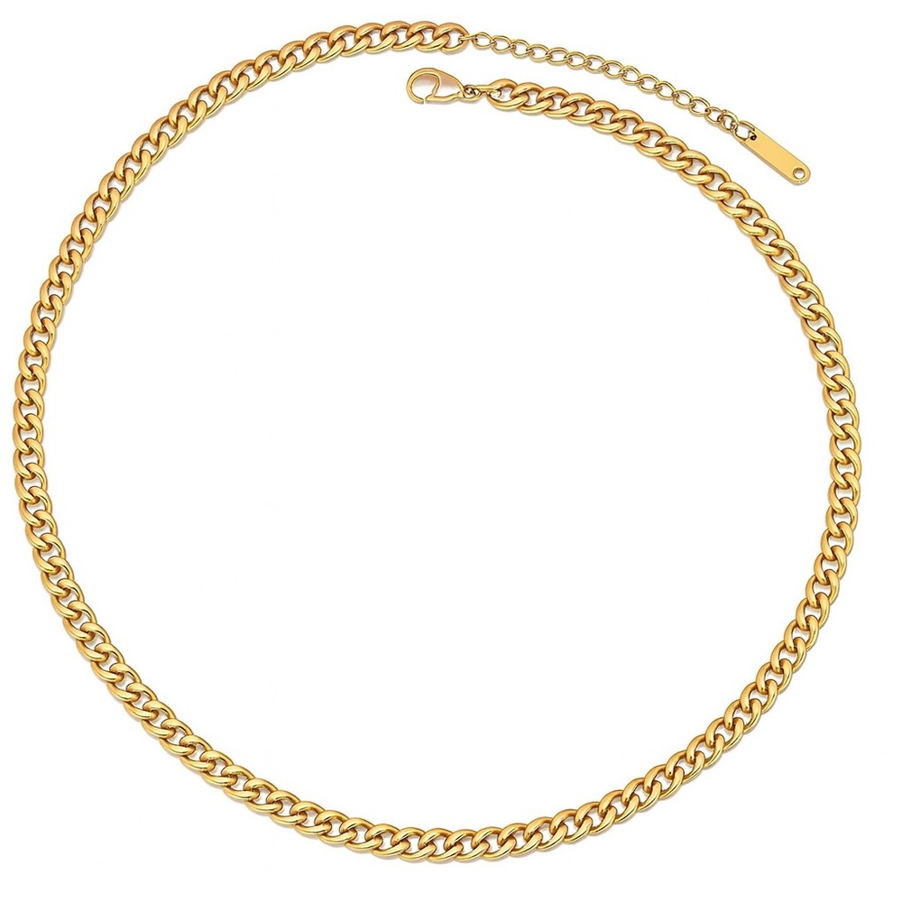 NEW 18K GOLD PLATED “AUREA” HALF TENNIS HALF CUBAN NECKLACE - Picture 4 of 4